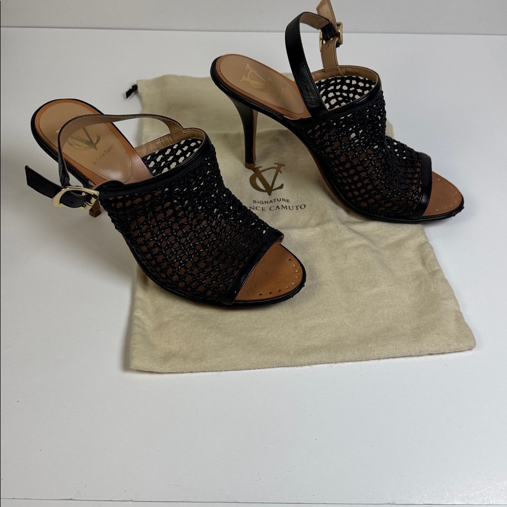 Signature Vince Camuto‎ Woven Leather Slingback Sandal - Picture 3 of 7
